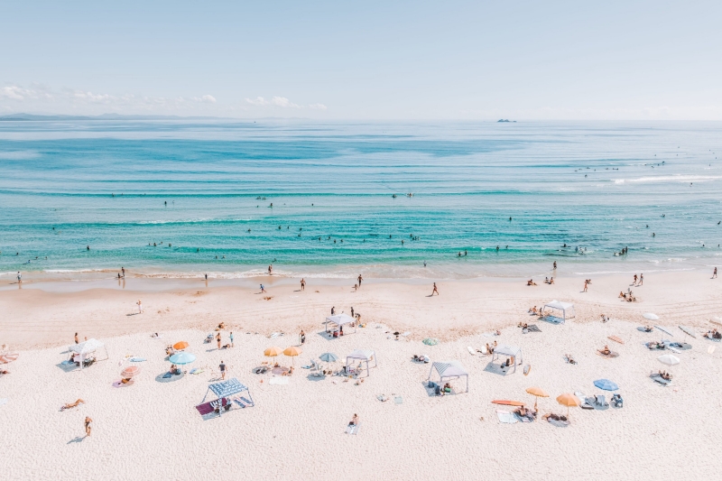 Aerial view of Clarkes Beach, Byron Bay, New South Wales © Tourism Australia Aerial view of Clarkes Beach, Byron Bay, New South Wales © Tourism Australia