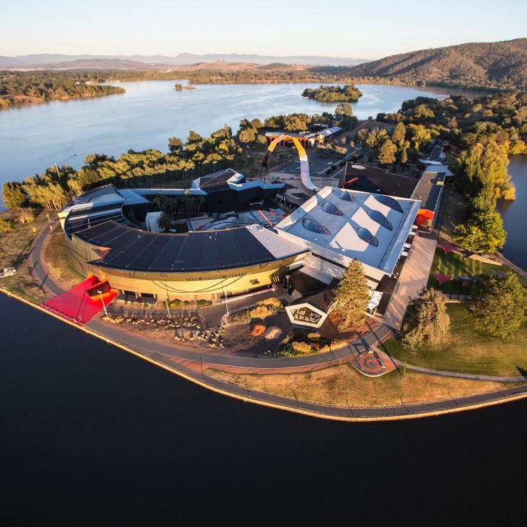 Aerial view of the National Museum of Australia, Canberra, Australian Capital Territory © Adam McGrath of HCreations, VisitCanberra Aerial view of the National Museum of Australia, Canberra, Australian Capital Territory © Adam McGrath of HCreations, VisitCanberra