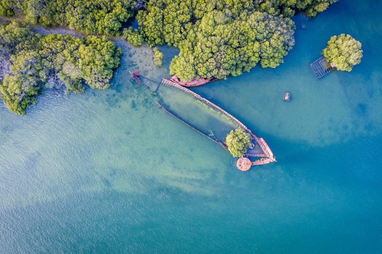 Aerial of sunken ship near Garden Island © Michael Waterhouse Aerial of sunken ship near Garden Island © Michael Waterhouse