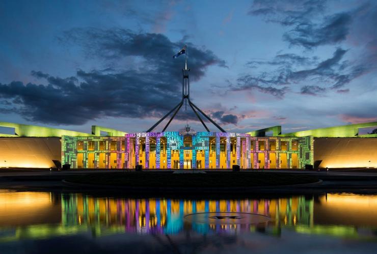Parliament House during Enlighten Festival, Canberra, ACT © Martin Ollman Parliament House during Enlighten Festival, Canberra, ACT © Martin Ollman