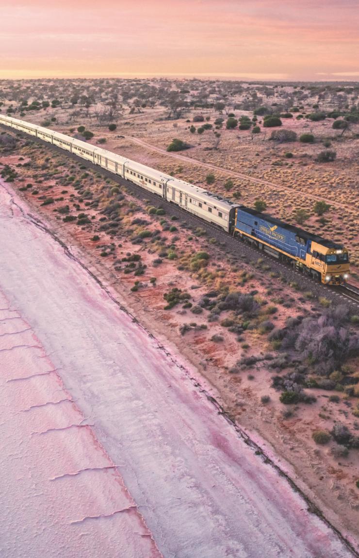 Indian Pacific Train, Lake Hart, SA © Journey Beyond Indian Pacific Train, Lake Hart, SA © Journey Beyond