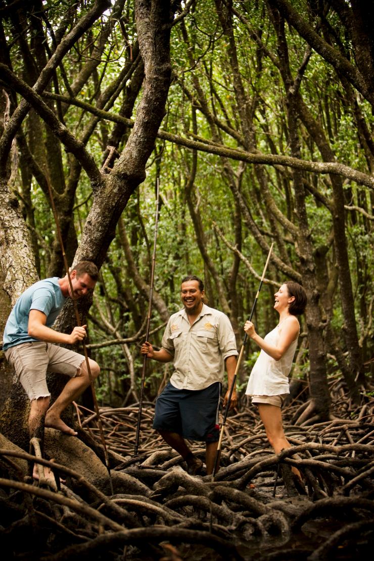 Couple on a rainforest tour with Walkabout Cultural Adventures © James Fisher Couple on a rainforest tour with Walkabout Cultural Adventures © James Fisher
