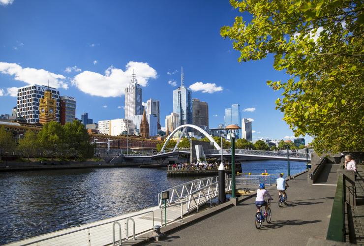 Cyclists ride along Southbank in Melbourne, VIC © Josie Withers Photography Cyclists ride along Southbank in Melbourne, VIC © Josie Withers Photography