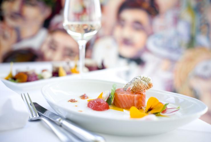 Salmon dish at Lake House Restaurant in Daylesford © Visit Victoria Salmon dish at Lake House Restaurant in Daylesford © Visit Victoria
