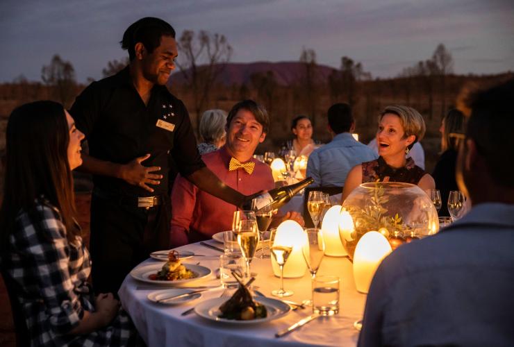 Sounds of Silence dining experience, Uluru-Kata Tjuta National Park, Red Centre, NT © Tourism NT/Helen Orr Sounds of Silence dining experience, Uluru-Kata Tjuta National Park, Red Centre, NT © Tourism NT/Helen Orr