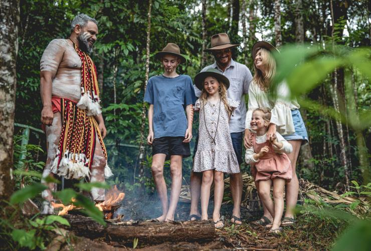 Family taking part in the Pamagirri Rainforest Walkabout Tour at the Rainforest Nature Park © Tourism and Events Queensland Family taking part in the Pamagirri Rainforest Walkabout Tour at the Rainforest Nature Park © Tourism and Events Queensland