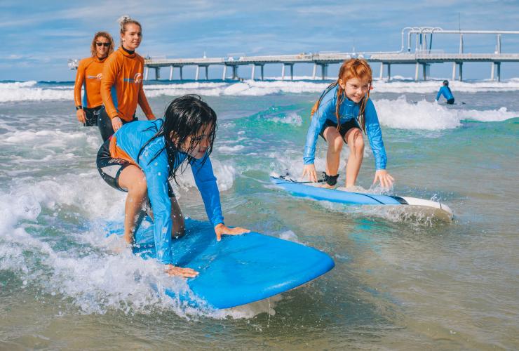 Kids lesson at Get Wet Surf School on the Gold Coast © Get Wet Surf School Kids lesson at Get Wet Surf School on the Gold Coast © Get Wet Surf School