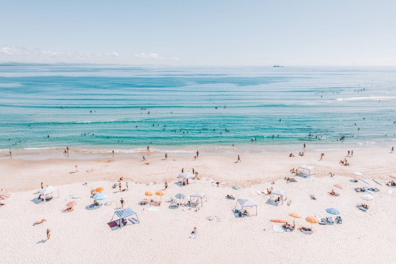 Aerial view of Clarkes Beach, Byron Bay, New South Wales © Tourism Australia Aerial view of Clarkes Beach, Byron Bay, New South Wales © Tourism Australia