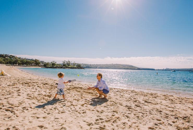 Father and son at Balmoral Beach in Sydney © Tourism Australia Father and son at Balmoral Beach in Sydney © Tourism Australia