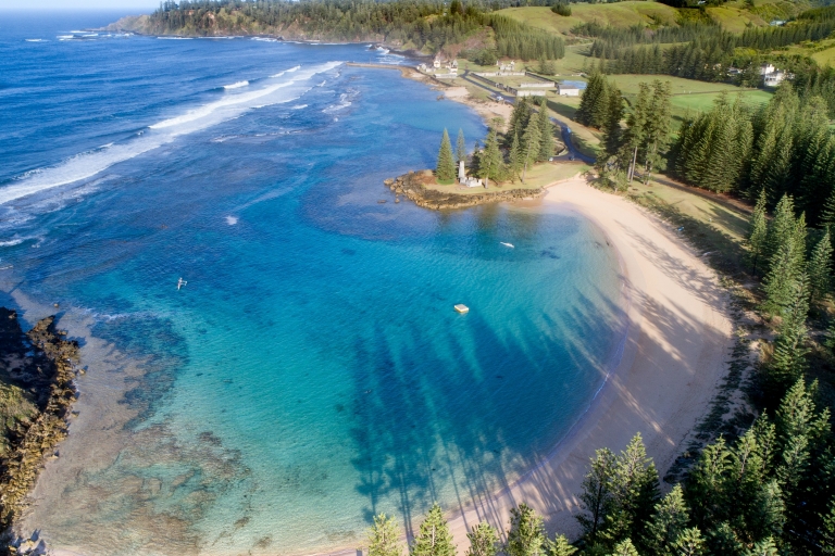 Aerial shot of Emily Bay on Norfolk Island © Rose Evans (Norfolk Island Tourism) Aerial shot of Emily Bay on Norfolk Island © Rose Evans (Norfolk Island Tourism)