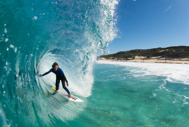 Surfing Margaret River's clear waves, WA © Tourism Western Australia Surfing Margaret River's clear waves, WA © Tourism Western Australia
