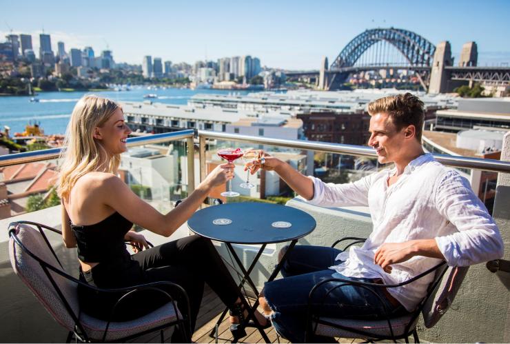 Couple at Henry Deane rooftop in Sydney © Destination NSW Couple at Henry Deane rooftop in Sydney © Destination NSW