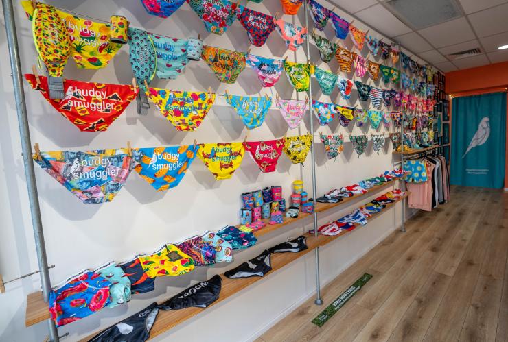 Budgy Smuggler swimwear available for sale at their Manly store © Budgy Smuggler