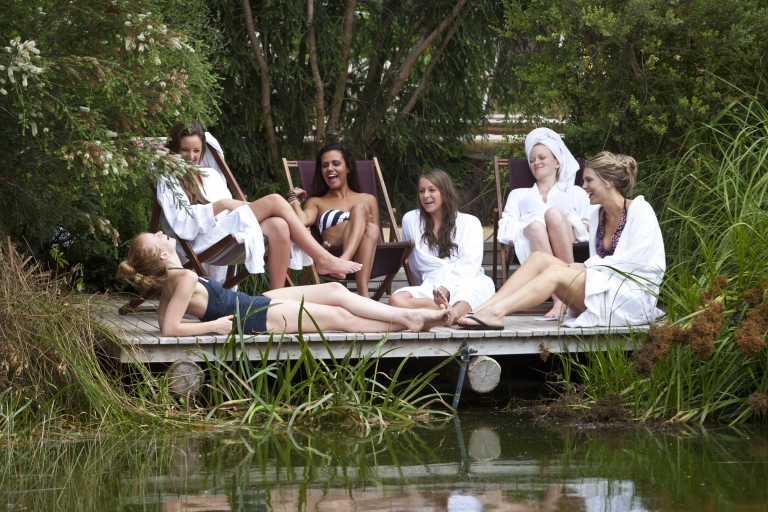 Girls Group relax lakeside at Peninsula Hot Springs, Mornington Peninsula VIC © Visit Victoria Girls Group relax lakeside at Peninsula Hot Springs, Mornington Peninsula VIC © Visit Victoria