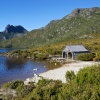 Hangar à bateaux, lac Dove et Cradle Mountain, parc national Cradle Mountain-Lake St Clare, TAS © Adrian Cook