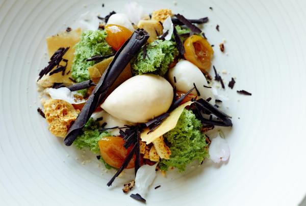 Hidangan penutup cumquat, Lake House, Daylesford, VIC © Lake House