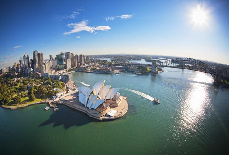 Vista aerea del Sydney Harbour, New South Wales © Destination NSW Vista aerea del Sydney Harbour, New South Wales © Destination NSW