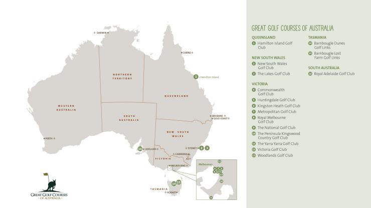 Mappa del circuito Great Golf Courses of Australia Mappa del circuito Great Golf Courses of Australia