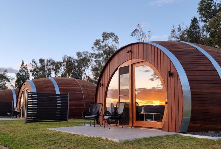 クイーンズランド州、バランディーン、バレル・ビュー・ラグジュアリー・キャビンズ © Barrel View Luxury Cabins クイーンズランド州、バランディーン、バレル・ビュー・ラグジュアリー・キャビンズ © Barrel View Luxury Cabins