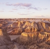 Aerial view over the rugged sand and clay formations of the Walls of China, Mungo National Park, New South Wales © Destination NSW
